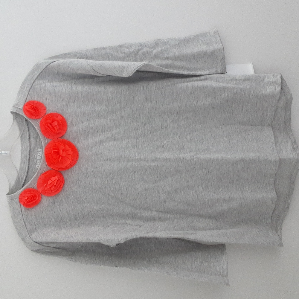Oshkosh B'gosh heather gray high low hem girls cotton t-shirt size 12